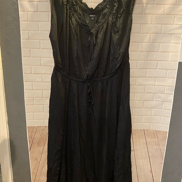 Torrid black maxi textured woven double slit dress with pockets - Picture 2 of 4
